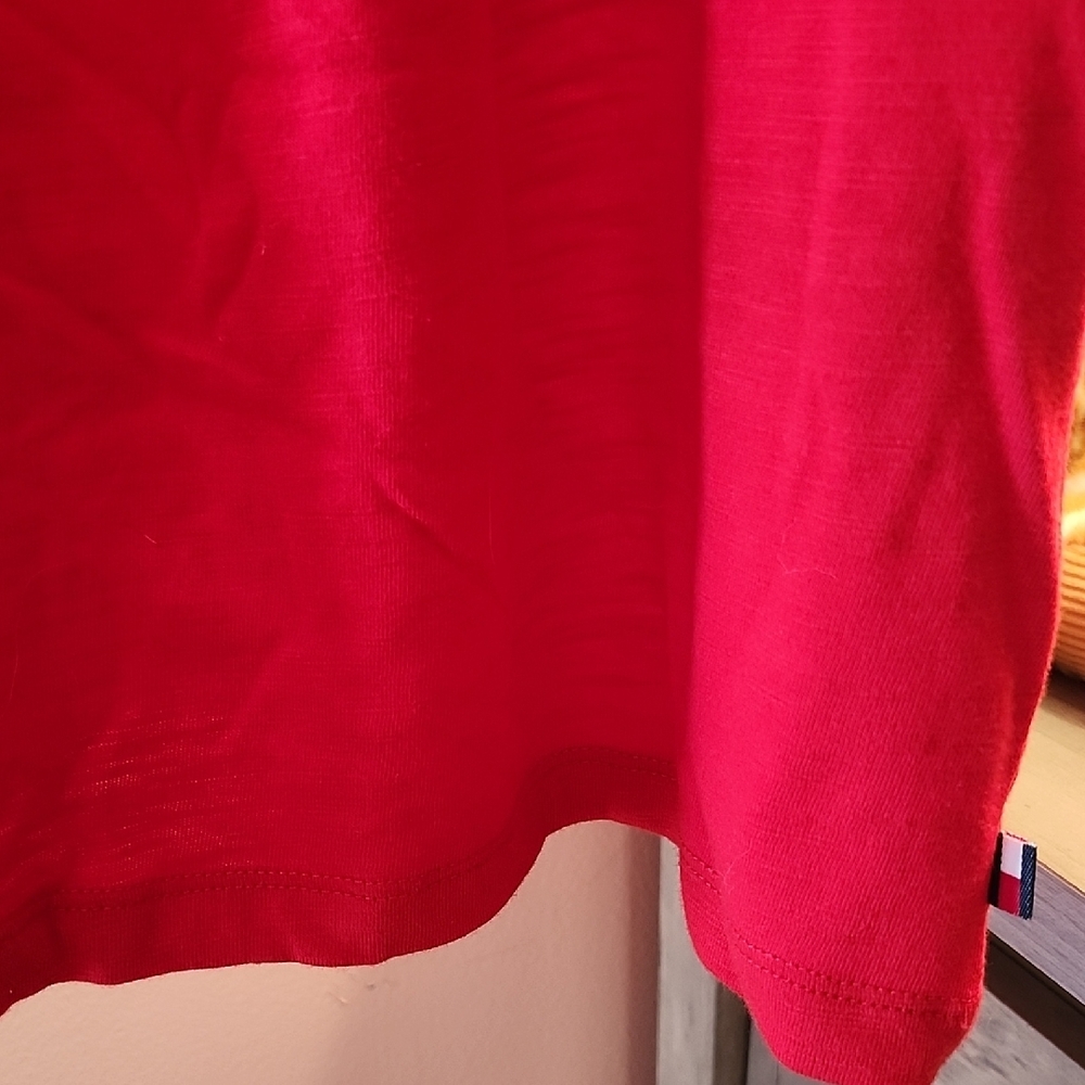 Tommy Hilfiger Red Blouse with Pom-Pom Trim - Picture 4 of 6